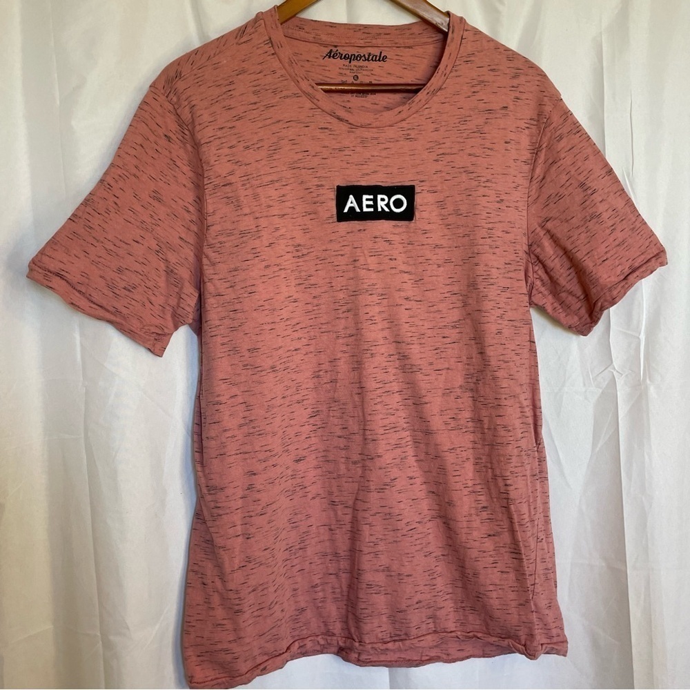 AEROPOSTALE Men’s Pink Black Heather Short Sleeve Tee Shirt Size XL